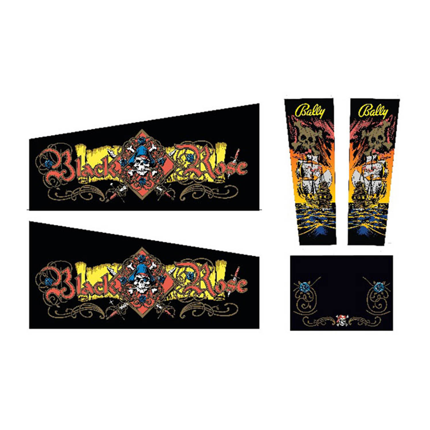 BLACK ROSE CABINET DECALS