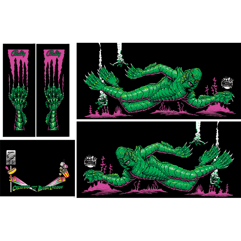Creature from the Black Lagoon cabinet decals